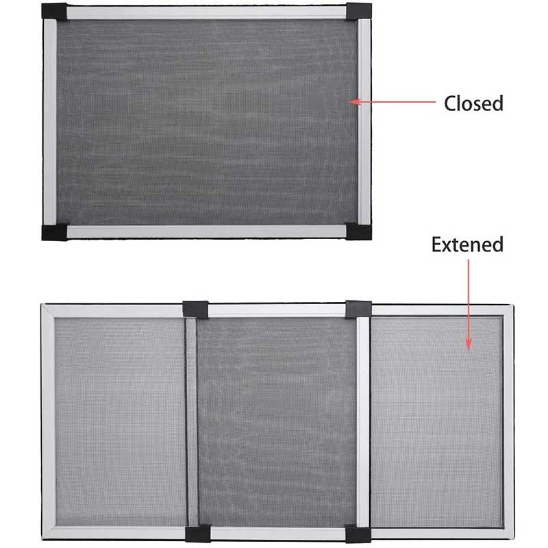 Aluminum Adjustable Sliding Window Screen, 2 Ways Expendable Aluminum Frame Window Screen