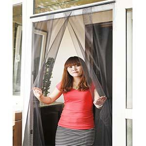 Overlapping lamella strip insect door curtain
