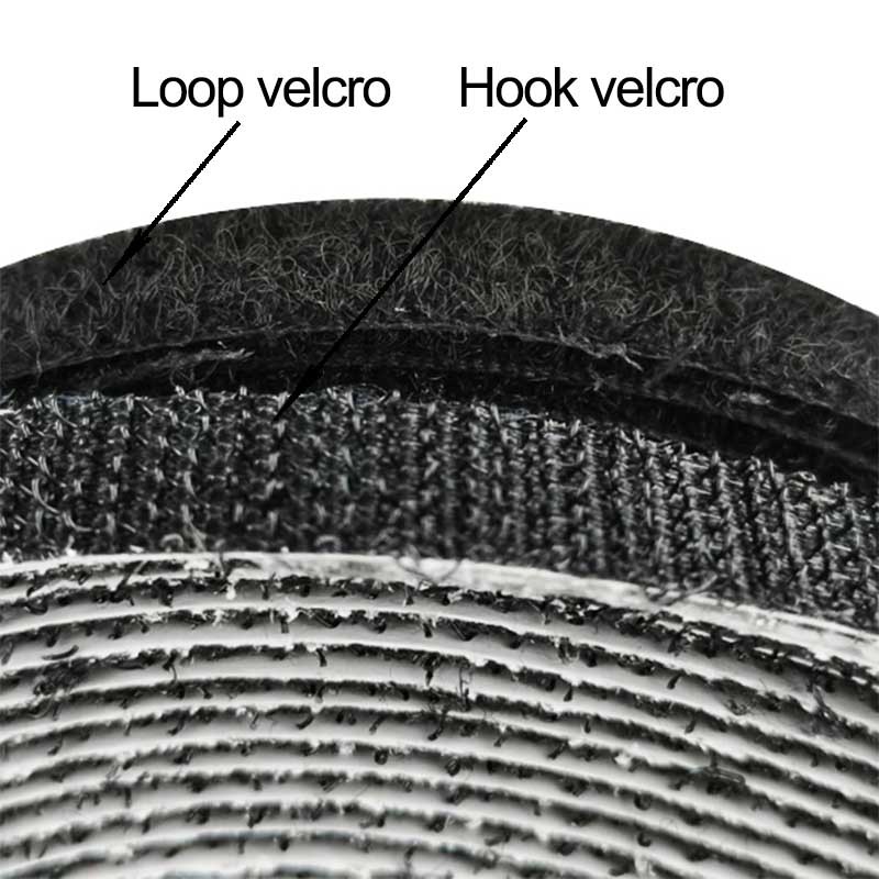 Self-adhesive hook and loop velcro tape